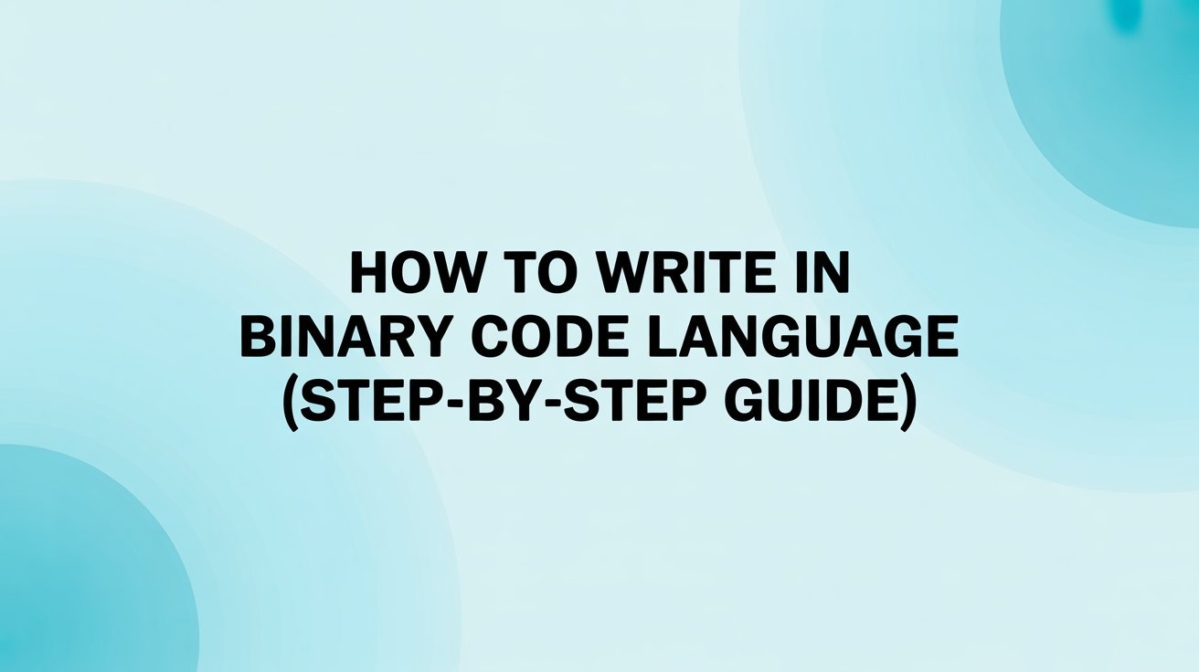 image showing How to Write in Binary Code Language