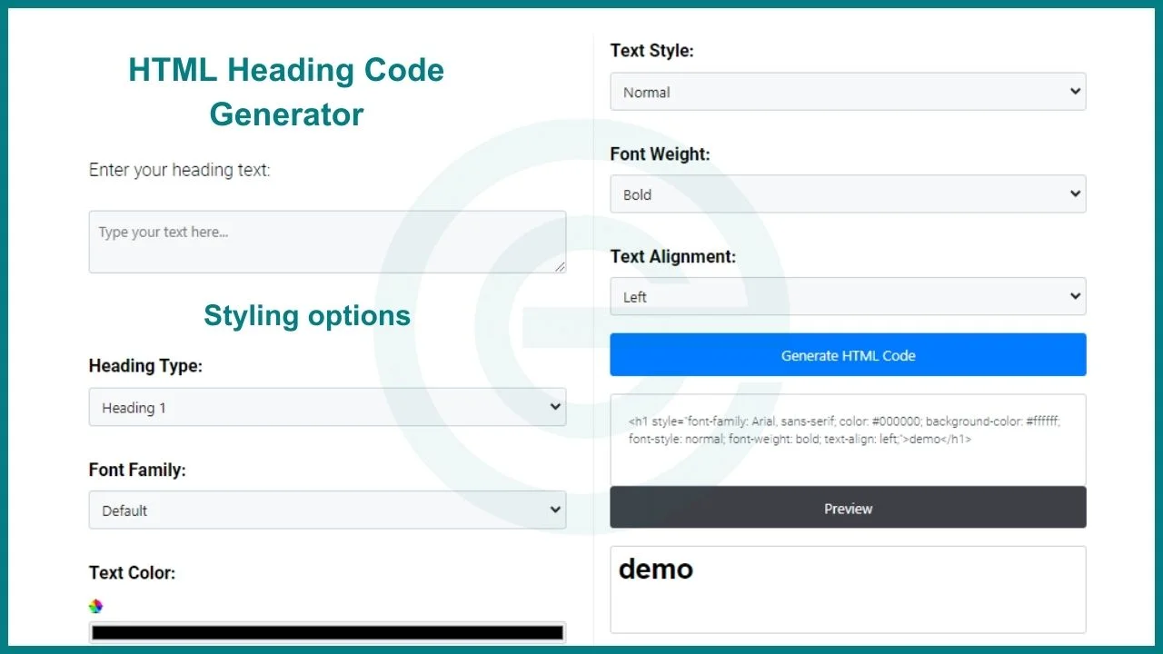 image showing HTML Heading Code Generator pic