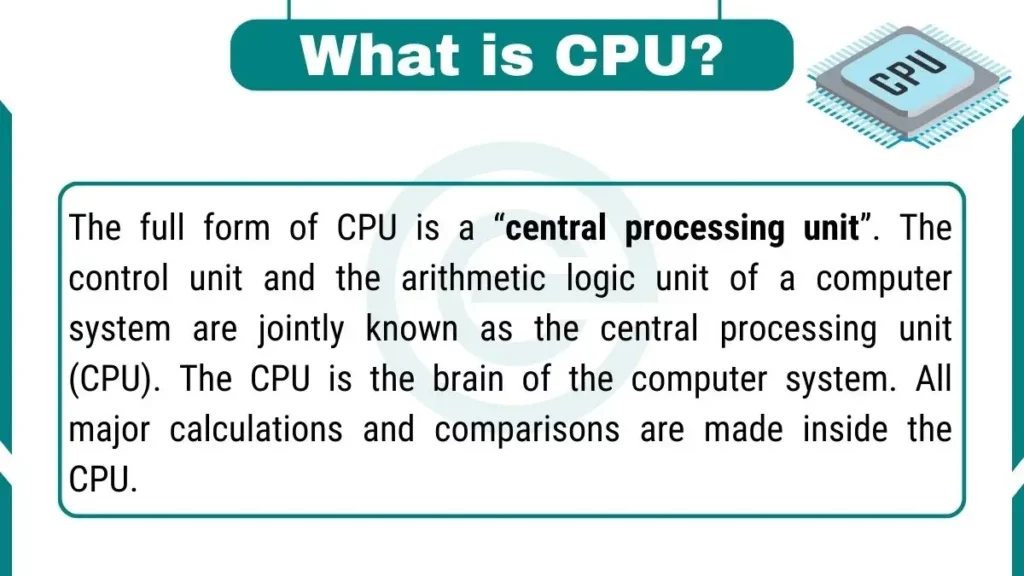 image showing What is CPU define