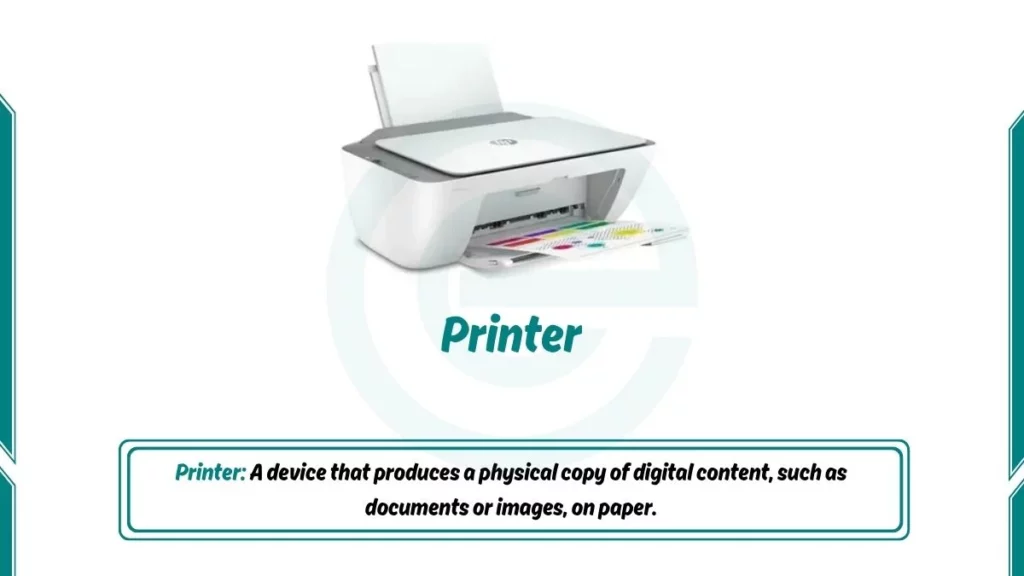 image showing Printer as an examples of output devices