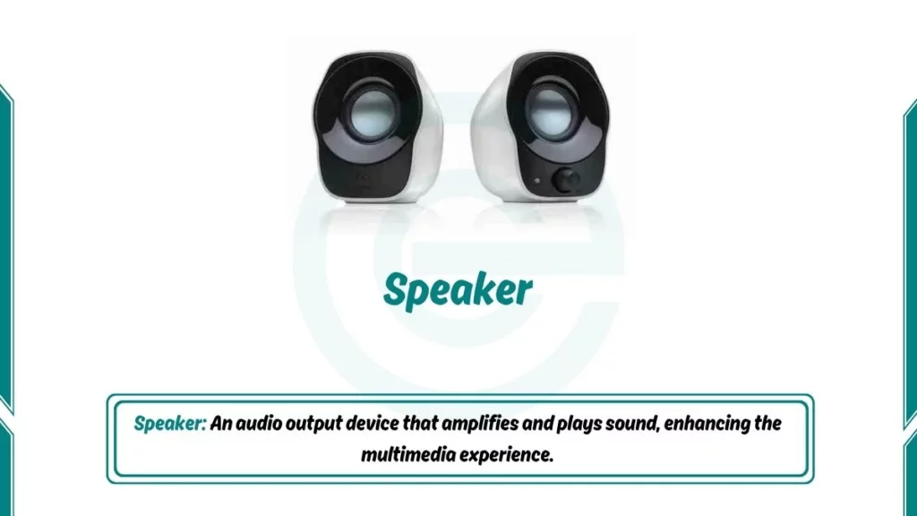 image showing Speaker as an examples of output devices