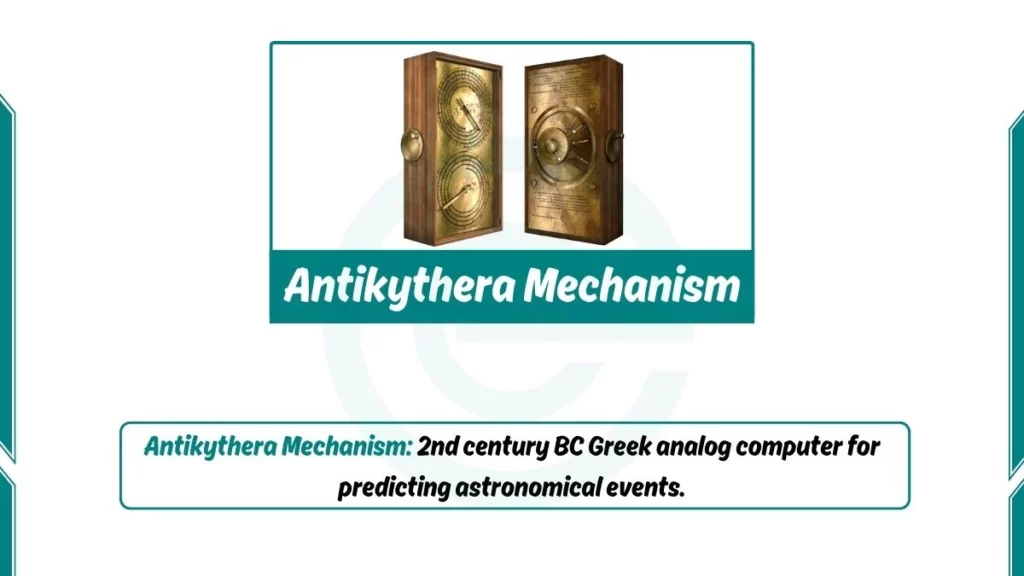 image showing Antikythera Mechanism as an example of analog computer