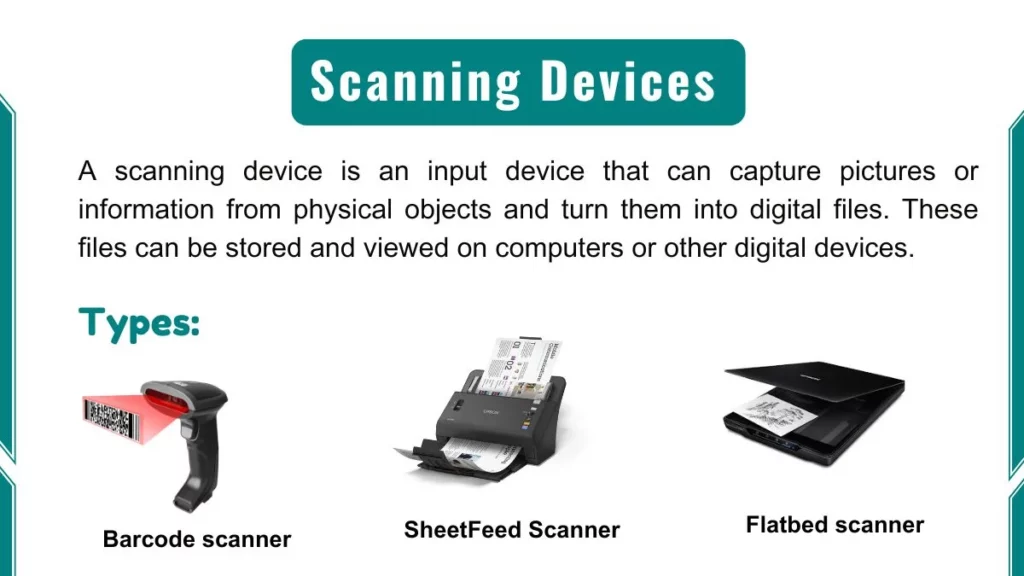 image showing definition of scanning devices and it types