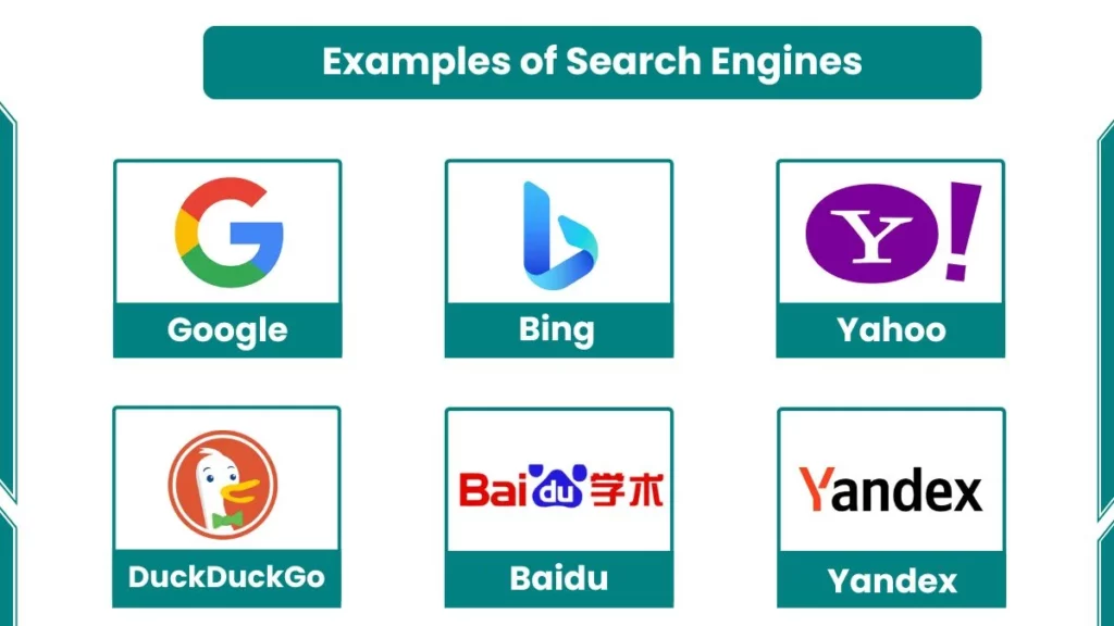 image showing examples of search engines with image