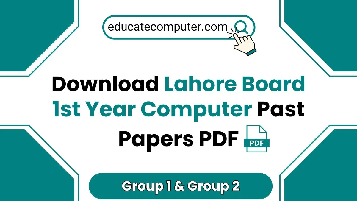 image showing 1st Year Computer Past Papers PDF Lahore Board