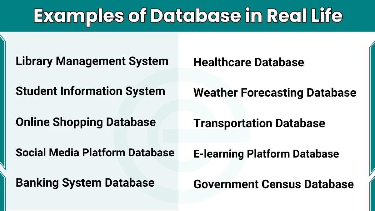 image showing Examples of Database in Real Life